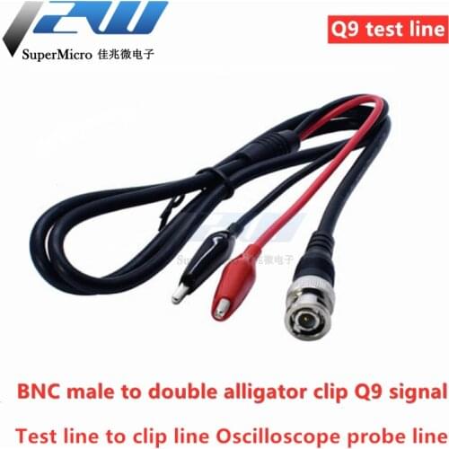 1m BNC Male to Dual Alligator Clip Oscilloscope Test Probe Leads Alligator Clips Roach Clip Cable
