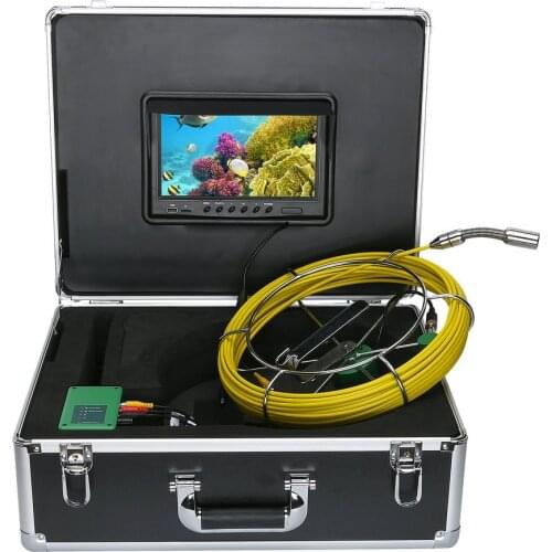 20M IP68 Waterproof Drain Pipe Sewer Inspection Camera System 9"LCD DVR 1000TVL Camera with 6W LED Lights 8GB TF Card