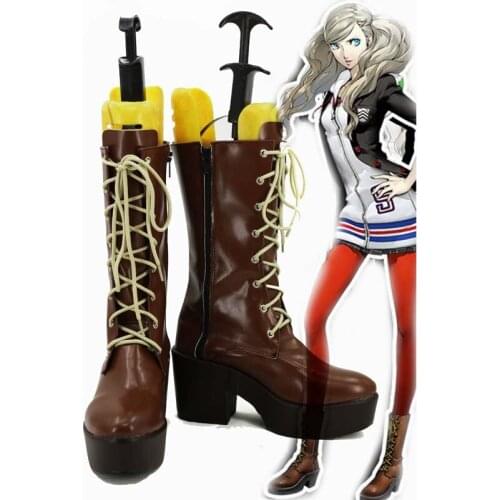 Persona 5 Anne Takamaki Brown Cosplay Shoes Boots CosplayLove