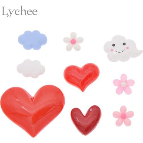 Lychee Life Flower Plastic Fridge Magnets Heart Shape Refrigerator Magnetic Stickers Home Decoration