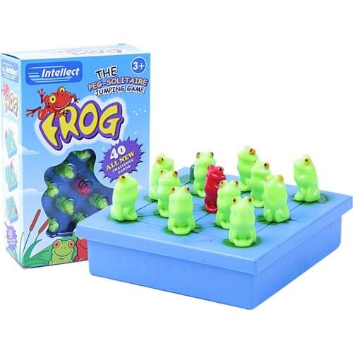 MagiDeal Brand New Plastic Frog The Peg Solitaire Jumping Board Game Children Intellect Chess Toys Game Kids Gift 3+ 11x11x5cm