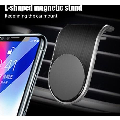 Magnetic Car Phone Holder for iPhone 12 Samsung Xiaomi Redmi L-Type Car Air Vent Mobile Holder for Phone in Car Strong Magnet