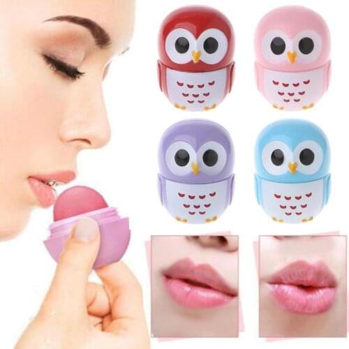 Cute Owl Winter Lip Gloss Transparent Avocado Moisturizing Lip Balm Korean Cosmetics Makeup for Lips
