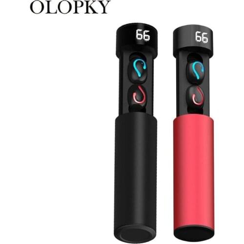 Q67 TWS Digital Display Pull-type Bluetooth 5.0 Headset Small One-Button Operation Noise Reduction Sports Earphone HIFI Earbuds