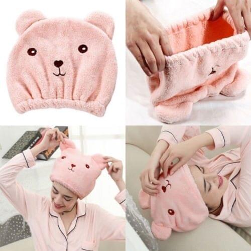 Lovely Bath Shower Hair Drying Towel Wrap Head Hat Cap Makeup Cosmetic Bathing Tool For Children Women