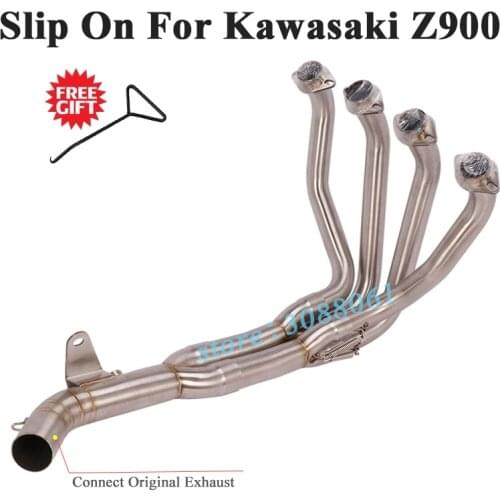 Full System Motorcycle Exhaust Escape For Kawasaki Z900 2017 - 2020 Ninja 900 Modify Connect Front Mid Link Pipe Without Muffler