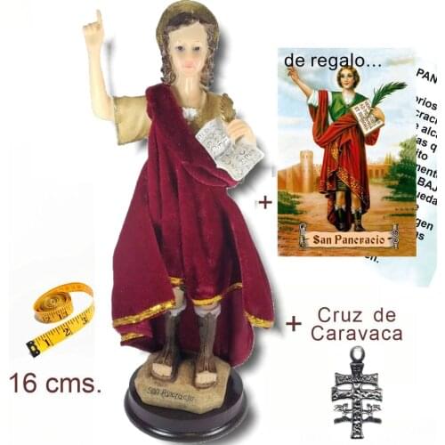 Figure San Pancratius in epoxy resin hand-painted 18 cms