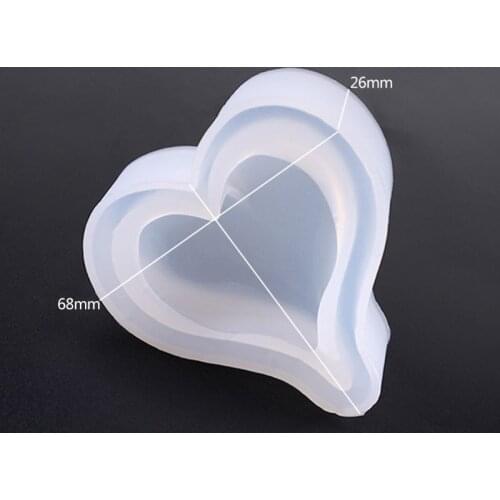 69HB Silicone Mold Heart Shape DIY Jewelry Making Epoxy Resin Molds Handmade Decoration Pendant Ornaments Accessories S/M/L