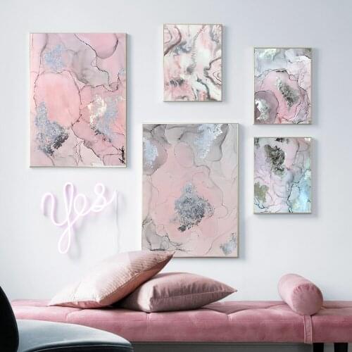 Nordic Colorful Blush Scandinavian Poster Modern Abstract Canvas Painting Wall Art Print Pictures for Living Room Home Decor