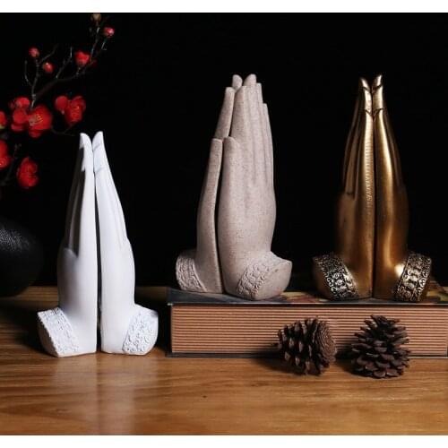 Buddha Statue Feng Shui Home Renovation 20*8 cm White Hand Resin Zen Room Decoration Buddha Statues for House Decoration Room