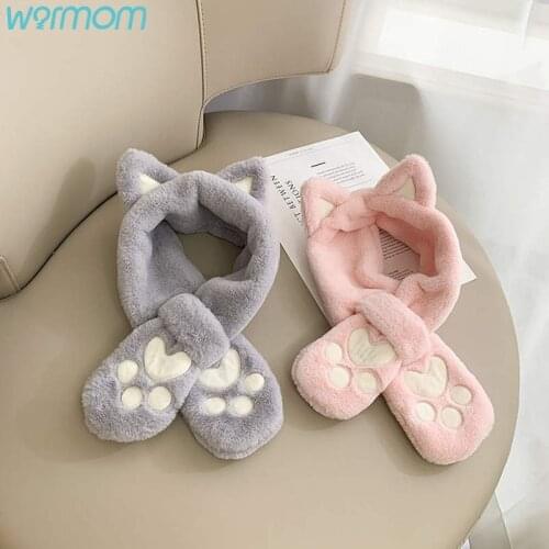 Warmom Childrens Fox Ear Warm Scarf Boys And Girls Kids Keep Warm Shawls Scarves Collar Thickening Winter Kids Baby Scarf