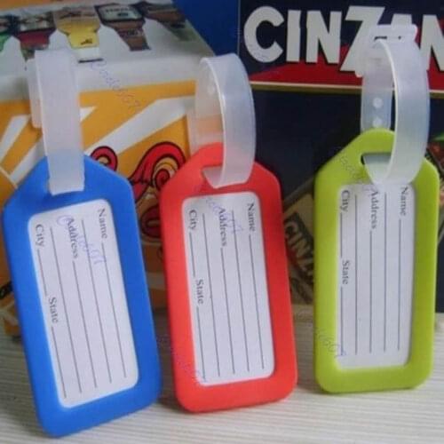 THINKTHENDO 10pcs/lot Colorful Plastic Travel Luggage Suitcase Baggage Travel bag Address Lable Tags
