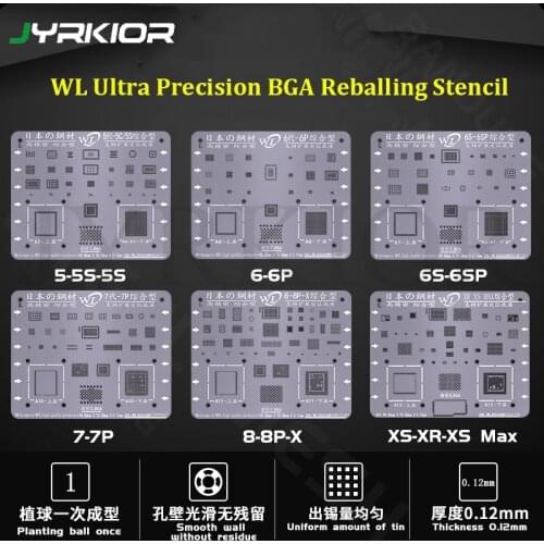 Jyrkior For iPhone 6s 7 7 Plus 8 8 Plus X XS MAX XR iPad Air Mini Pro 12.9 Plant Tin Steel Mesh BGA Reballing Stencil Template