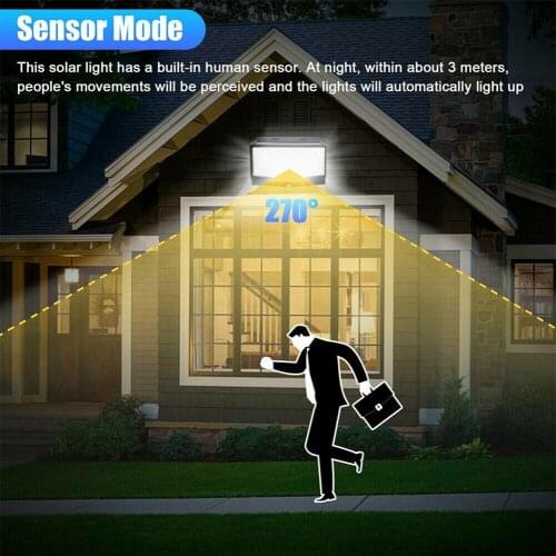 468 LED Solar Powered Outdoor Garden Landscape Waterproof Light Motion Sensor Automatic Lighting Wall Mounted Lamp Home Street
