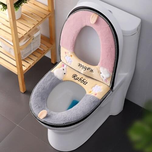 Universal Warm Soft Washable Toilet Seat Cover Household Bathroom Winter Waterproof WC Mat Seat Toilet Accessories