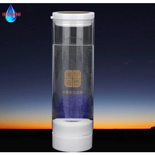 Seperate H2 O2 Anti-Aging Hydrogen Rich Generator Rechargeable Japan Titanium Electrolysis Ionizer 500ML Glass Water Bottle