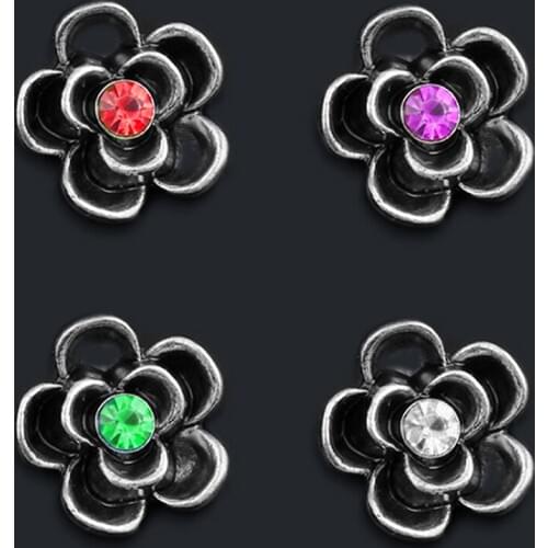 XH6601 12mm flower Metal Snap button jewelry