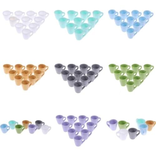 10pcs Mini Miniature Dollhouse Coffee Cup Kitchen Room Food Drink Home Tableware Decors Dolls Accessories 17*14*8mm