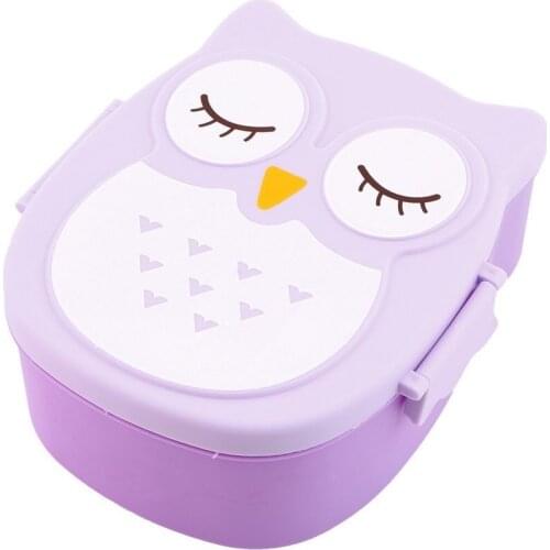 1050ml Home Use Cartoon Owl Lunch Dinnerware Box Food Fruit Storage Container Portable Bento Box Food-safe Food Picnic Container