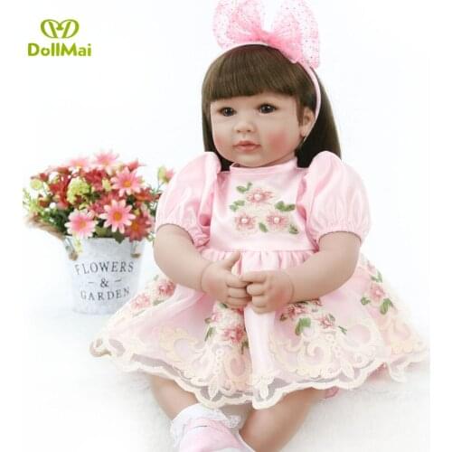 22 inch happpy girl bebe reborn toddler lifelike silicone vinyl babies alive dolls children playmate xmas gift toys