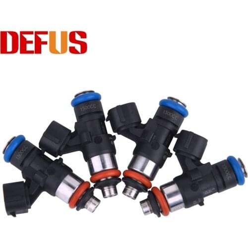 4PCS High Flow Fuel Inejctors for Petrol Methanol 120lb 1300cc High Impedance Nozzle Injectors Modified Cars Matched 0280158821