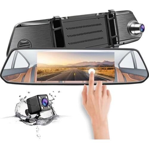 7 in Touch Screen Car Driving Recorder Rearview Mirror Car DVR 170 Degree Night Vision Parking Camera Car Black Box