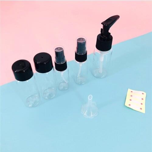 7pc/Set Mini Travel Makeup Cosmetic Face Cream Pot Bottles Transparent Plastic Travel Accessories Empty Make Up Container Bottle