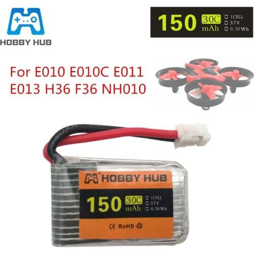 3.7v 150mah 30C For E010 E010C E011 E013 JJRC H36 F36 NH010 Battery RC Quadcopter Spare parts 150mah 3.7 V LIPO Battery