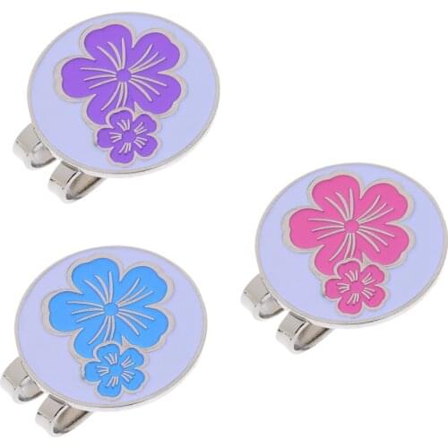 Flower Alloy Golf Ball Marker with Magnetic Golf Hat Clip, Set of 3, Golfer Gift Golf Accessories