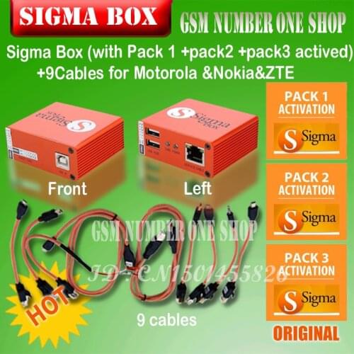 Gsmjustoncct 100% Original new sigma box +Pack1+Pack2+Pack3 new update for huawei MTK-based Motorola, Alcatel, ZTE