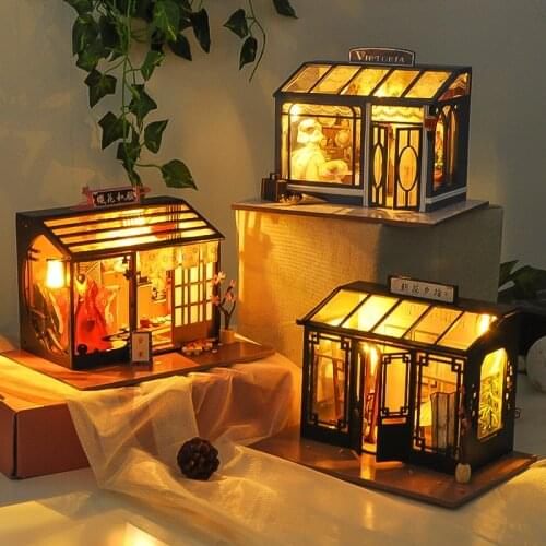 Toys For Children New Doll House Casa Diy Miniature Dollhouse With Dust Cover Furniture Birthday Gift TD27 2829