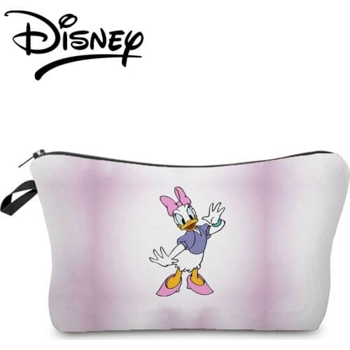 Disney Donald Duck Cosmetic Bags Hot Sale Cartoon Makeup Bag High Quality Fashion Eco Reusable Storage Bag Girl Pretty Candy Bag