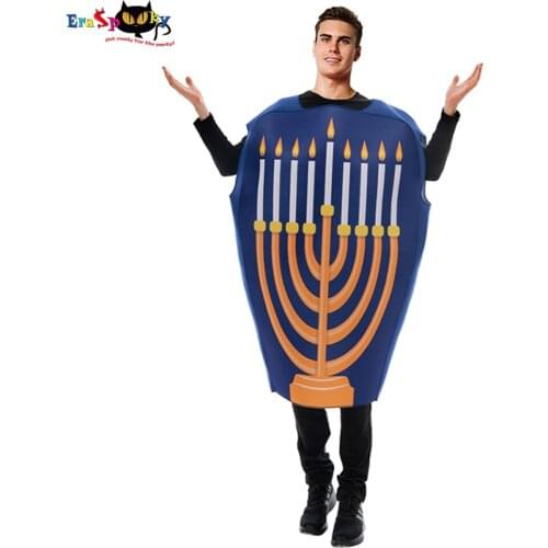 Eraspooky Adult Hanukkah Menorah Costume Jewish Celebration Chanukah Festival Fancy Dress Traditional Religion Party Outfit