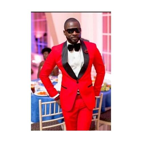 Handsome Groomsmen Shawl Lapel Groom Tuxedos Mens Wedding Dress Man Jacket Blazer Prom Dinner (Jacket+Pants+Tie) 009