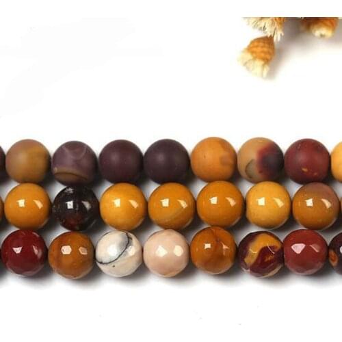 High Quality Natural Round Mookaite Jaspers Stone Necklace Bracelet Jewelry DIY Gems Loose Beads 15 Inch 4/6/8/10/12/14mm wk19