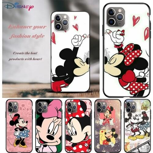 Mickey Mouse Animation For Apple iPhone 12 11 Pro Max mini XS Max XR X 8 7 6 6S Plus 5S SE 2020 Soft Black Phone Case