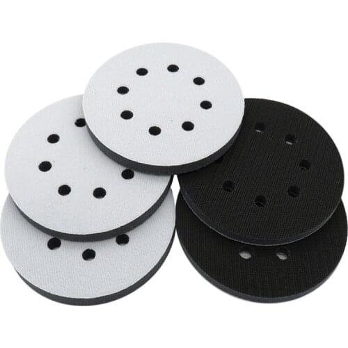 2PCS 125mm 8 Hole Soft Sponge Interface Pad for Sanding Pads and Hook&Loop Sanding Discs for Uneven Surface Polishing