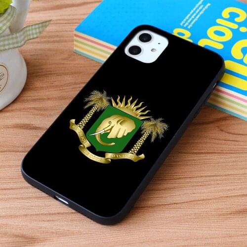For iPhone Ivory Coast Coat of Arms Soft TPU border Apple iPhone Case