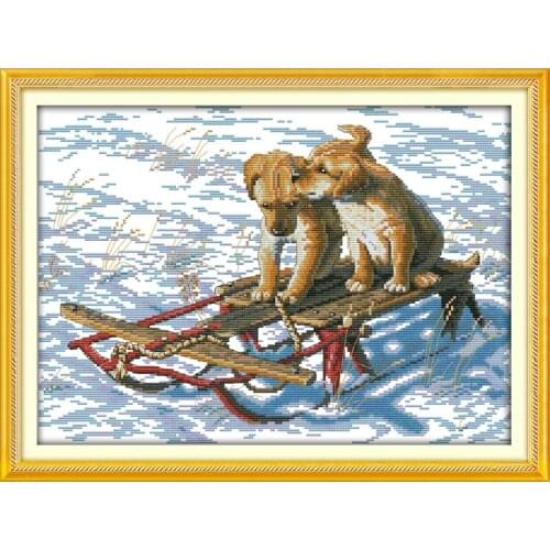 Love dogs Printing pattern Cross Stitch Kits Funny Gifts Cross-stitch set Embroidery Needlework DMC Counted Home Decor gifts