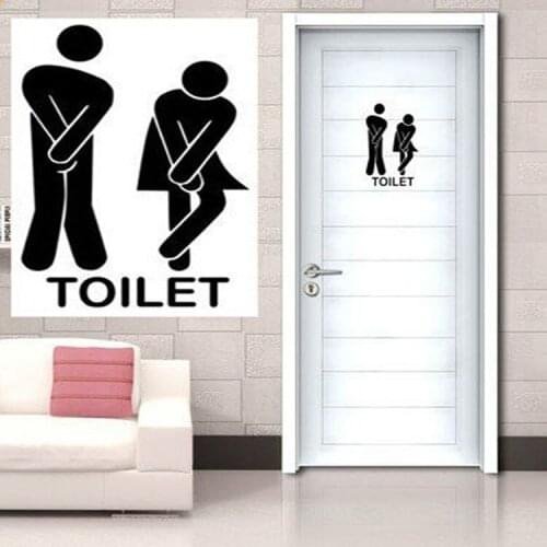 Wall Stricker Funny Toilet Door Stickers Bathroom Door Sign Home Decoration Ornaments Supply