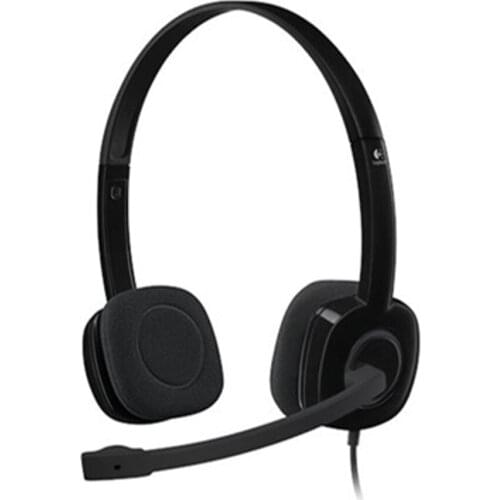 Logitech H151 On-Ear Headphones With Mic Noise Canceling Microphone Volulme Control Buttons 3.5mm Jack Stereo 981-000589