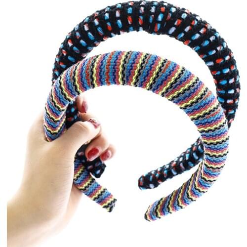 Vintage Striped Braided Sponge Bezel Hair Band Women Headband Girls Hair Accessories Hoop Hair Clips opaska do wlosow diademas