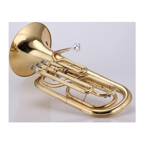 Piston valve Baritone Gold lacquer Brass body Stainless steel Valves