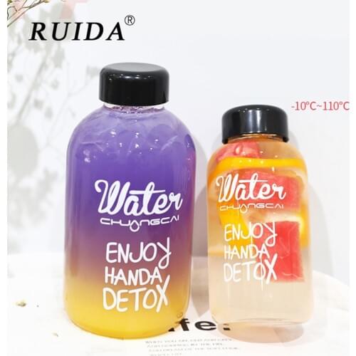 Ruida 600ml 1000ml Water Bottle Plastic Bottles Drink Bottle Transparent Bottle Natural Fruit Flower Tea Glass Plastic Cup