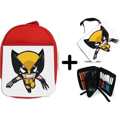 PACK BACKPACK NETWORK AND CASE SUPERHERO WOLF school
