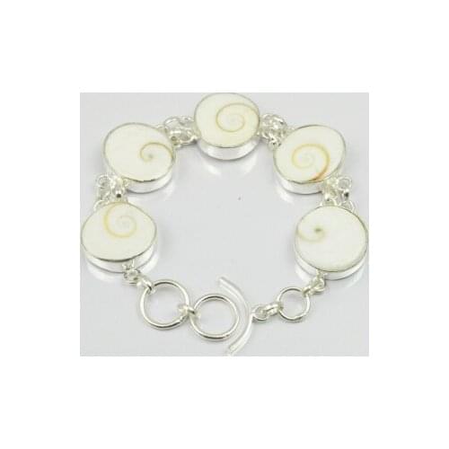 Shivai Eye Bracelet Silver Overlay over Copper , 20 cm, B2067