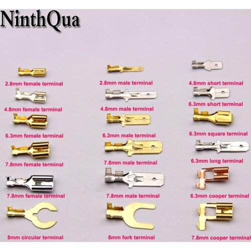 Male female 2.8 mm/4.8 mm/6.3 MM to 8 MM plug copper terminals horn car modification of copper connectors