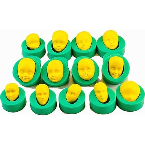13pcs 3D Baby Face Cake Silicone Mold Fondant Cake Decorating Tools DIY Cookie Baking Clay Candy Chocolate Gumpaste Moulds M958