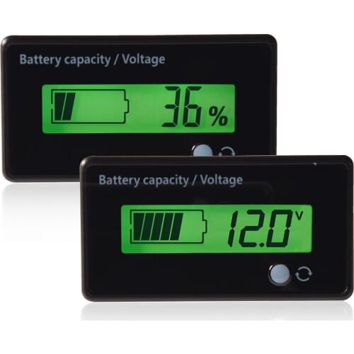 SOONHUA Green Backlit LCD Display Battery Capacity Voltage Meter Universal Battery Capacity Meter Tester Voltmeter Monitor