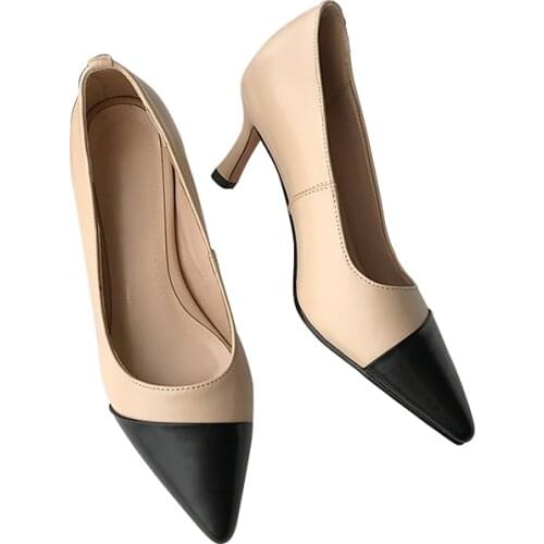 Pointed Shallow Mouth Single Shoes Female Sexy All-match Fine Stilettos 6cm 8cm Heel Size 33 42 Work Shoes OL Women Shoes